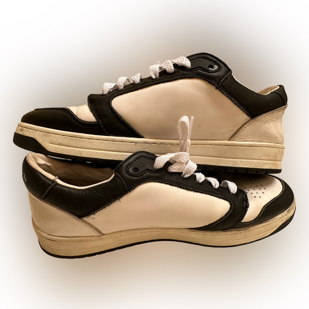 Vintage Prada Men's Black and Cream Sneakers size 40 - Picture 7 of 13
